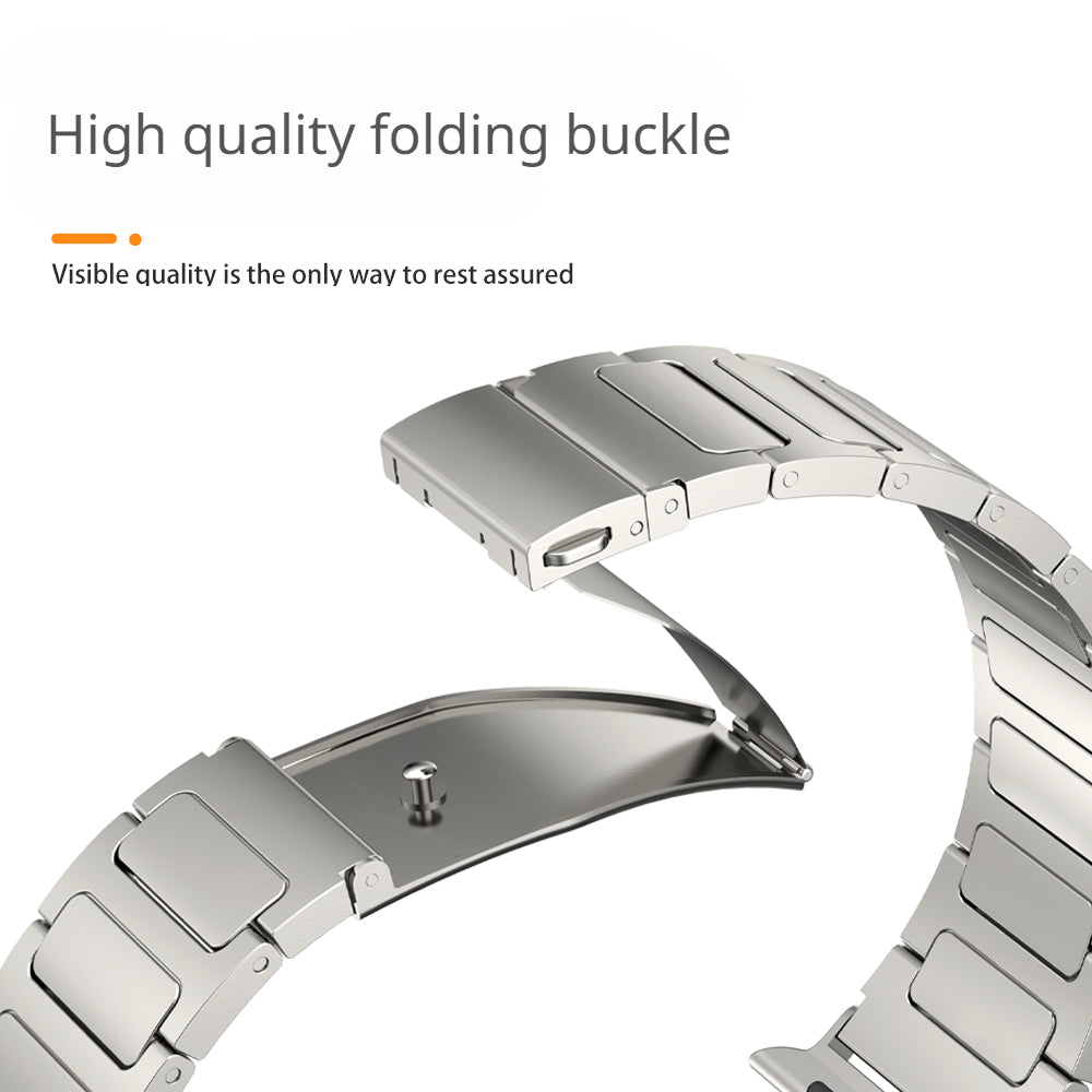 For Apple Watch Series 9 8 7 41mm Series 6 5 4 SE SE (2022) SE (2023) 40mm Series 3 2 1 38mm Flat Buckle Titanium Alloy Watch Strap For Apple Watch Series 9 8 7 41mm Series 6 5 4 SE SE (2022) SE (2023) 40mm Series 3 2 1 38mm Flat Buckle Titanium Alloy Watch Strap